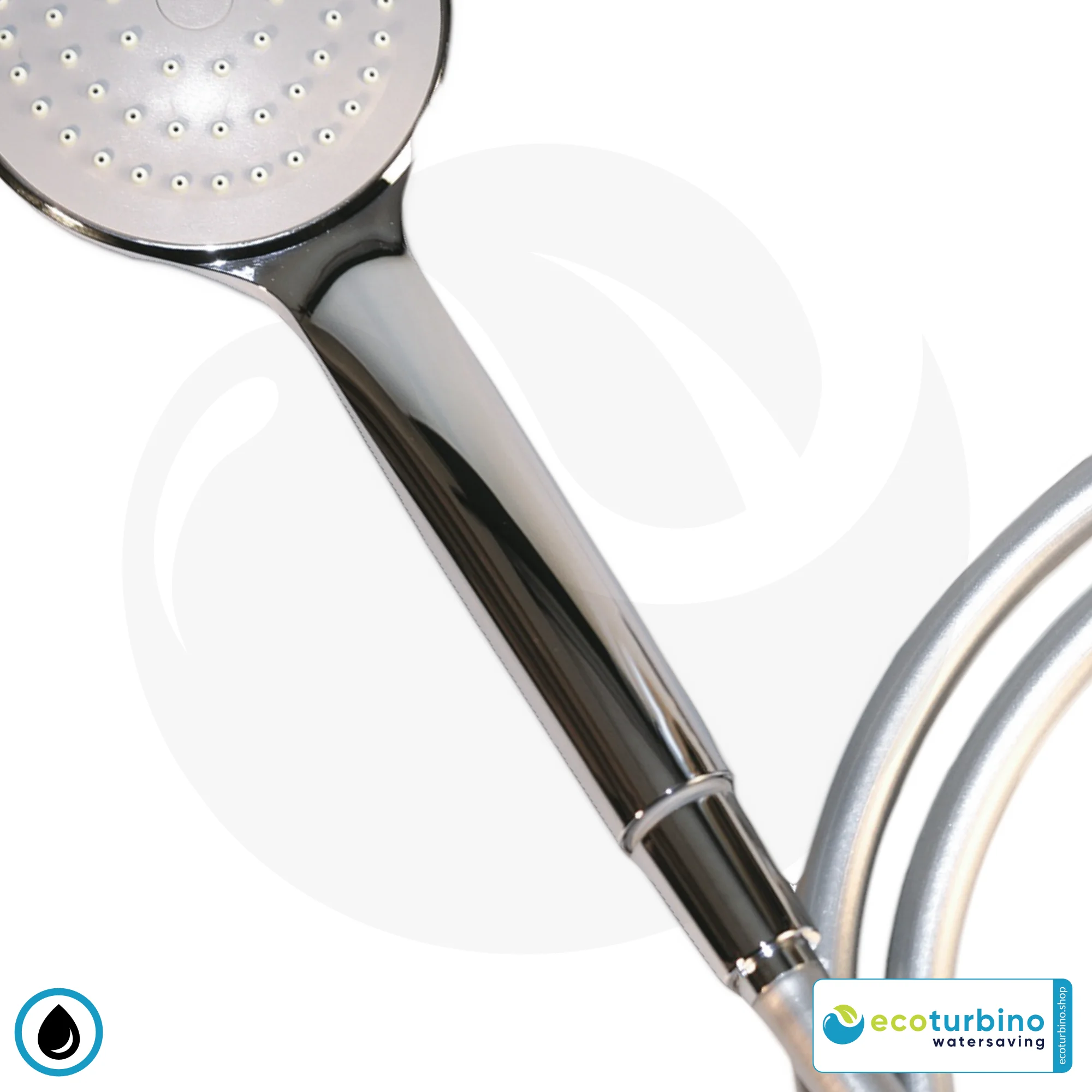 ecoturbino® Handbrause SET 10 Legio | ET10L Wasserspar Adapter + Duschschlauch + Duschkopf