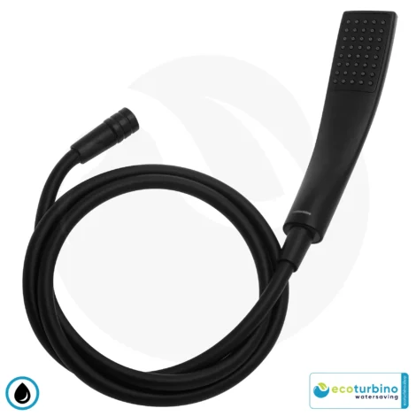 ecoturbino® Duschbrause DELUXE SET 10 Legio | schwarz | ET10L Wasserspar Adapter + Brauseschlauch + DESIGN Duschkopf