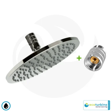 ecoturbino® Überkopfbrause - Regendusche SET Legio | ET10L Wasserspar Adapter + Überkopf Duschkopf