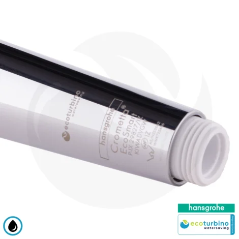 hansgrohe Crometta Vario, 2-Strahl Handbrause SET + ecoturbino® 10 Legio | ET10L Wasserspar Adapter + Duschschlauch + Duschkopf