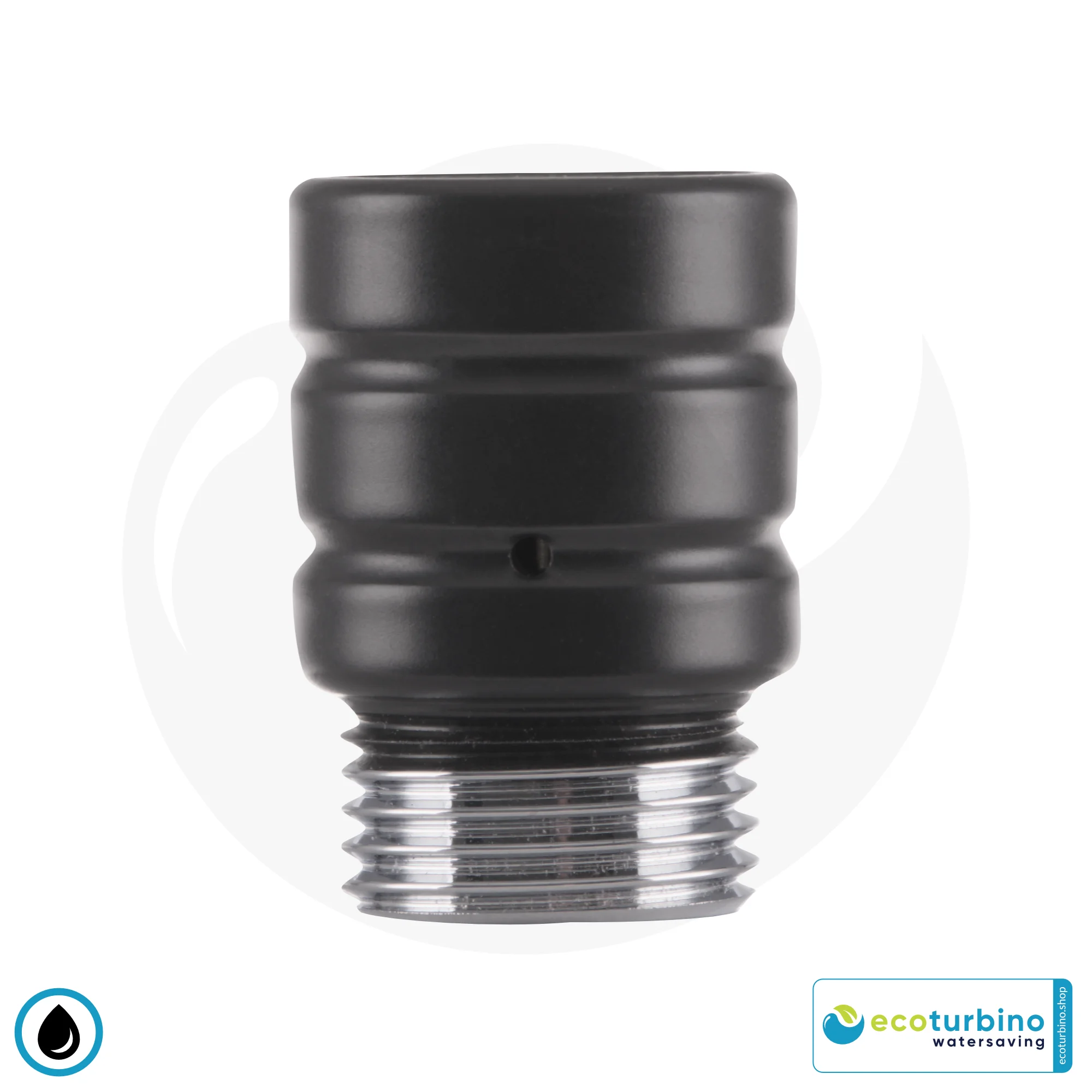 ecoturbino® ET10L Wasserspar Duschadapter | Wasser sparen und Energie (Strom) sparen | bis zu 40% Kosten reduzieren beim Duschen + Duschkopf entleeren | schwarz