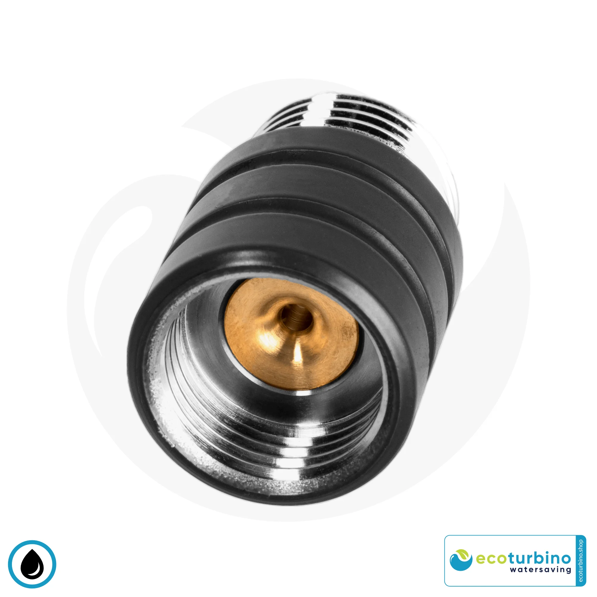 ecoturbino® ET10L Wasserspar Duschadapter | Wasser sparen und Energie (Strom) sparen | bis zu 40% Kosten reduzieren beim Duschen + Duschkopf entleeren | schwarz