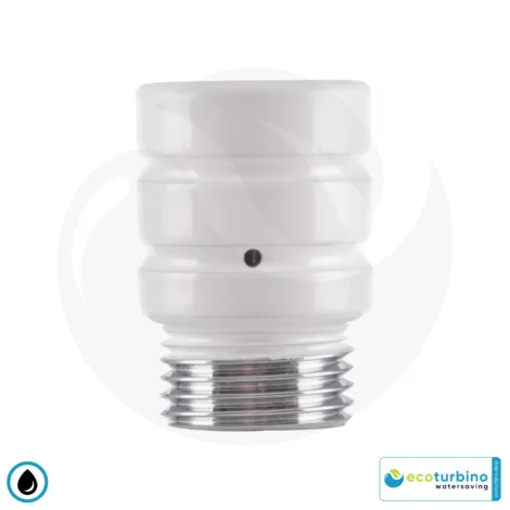 ecoturbino® ET10L Wasserspar Duschadapter | Wasser sparen und Energie (Strom) sparen | bis zu 40% Kosten reduzieren beim Duschen + Duschkopf entleeren | weiss