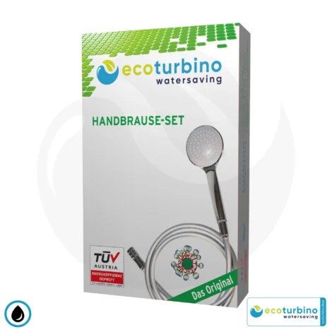 ecoturbino® Handbrause SET 10 Legio | ET10L Wasserspar Adapter + Duschschlauch + Duschkopf