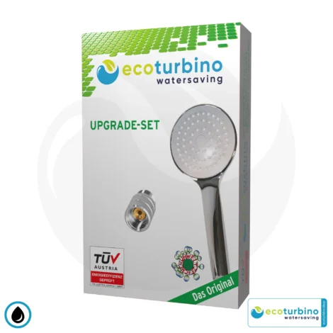 Dusche UPGRADE SET 10 Legio | ET10L Wasserspar Adapter + Hand Duschkopf - Handbrause | ecoturbino®