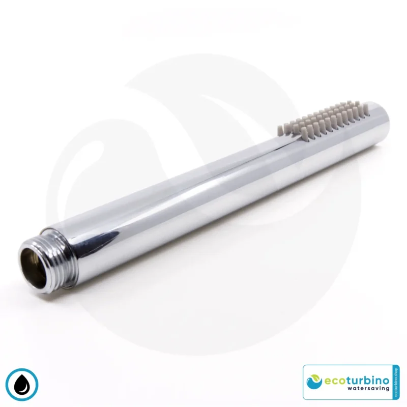Duschbrause DELUXE S SET Silber | Wasserspar Adapter + Brauseschlauch + DESIGN Stabdusche | ecoturbino®