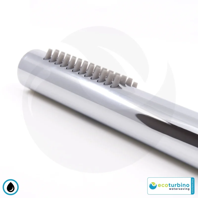 Duschbrause DELUXE S SET Silber | Wasserspar Adapter + Brauseschlauch + DESIGN Stabdusche | ecoturbino®