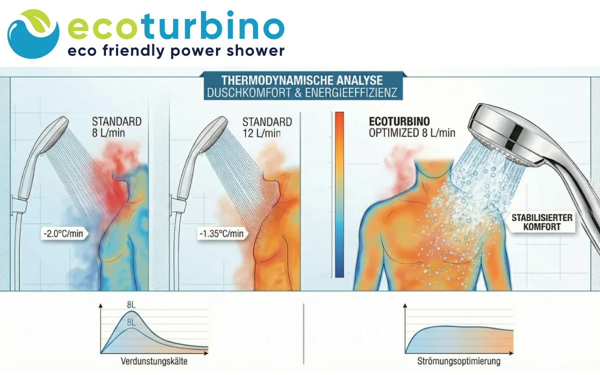 Thermodynamische Analyse | Duschwasser Abkühlung durch Luftbeimischung im ecoturbino | ja oder nein
